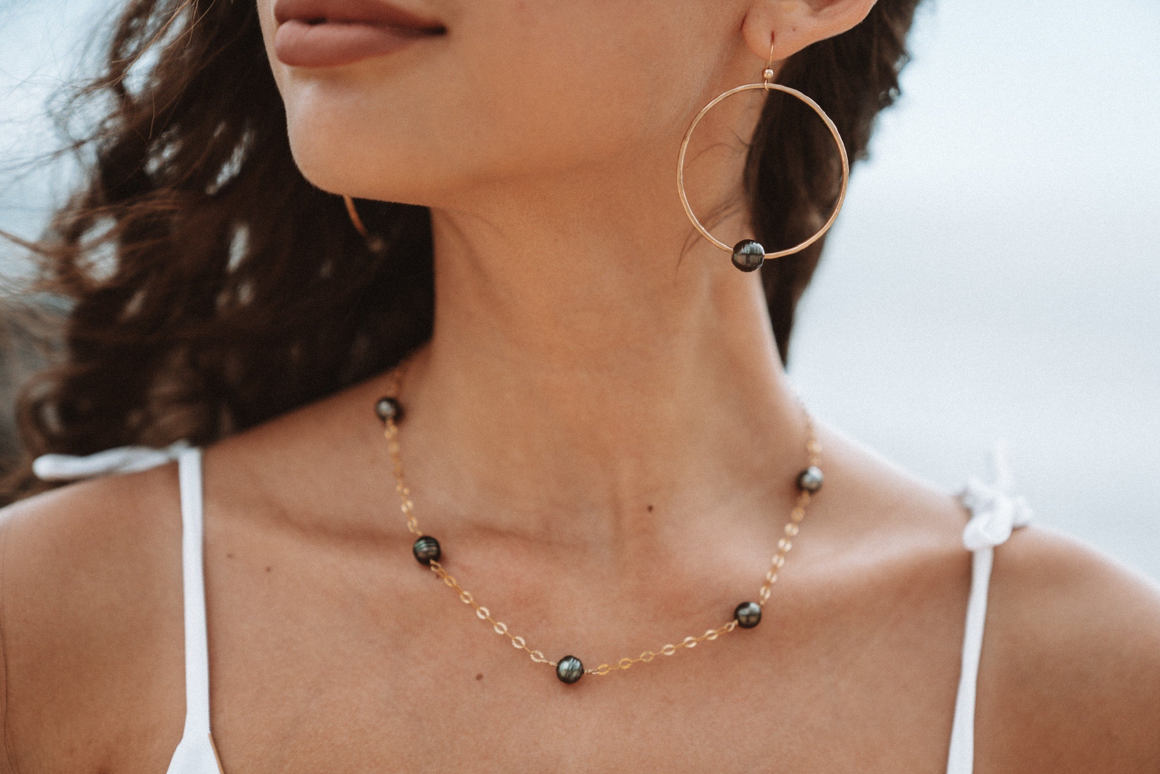 Tahitian Pearl Hoops