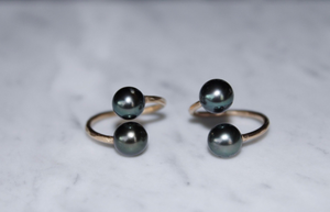 Double Tahitian Pearl Ring