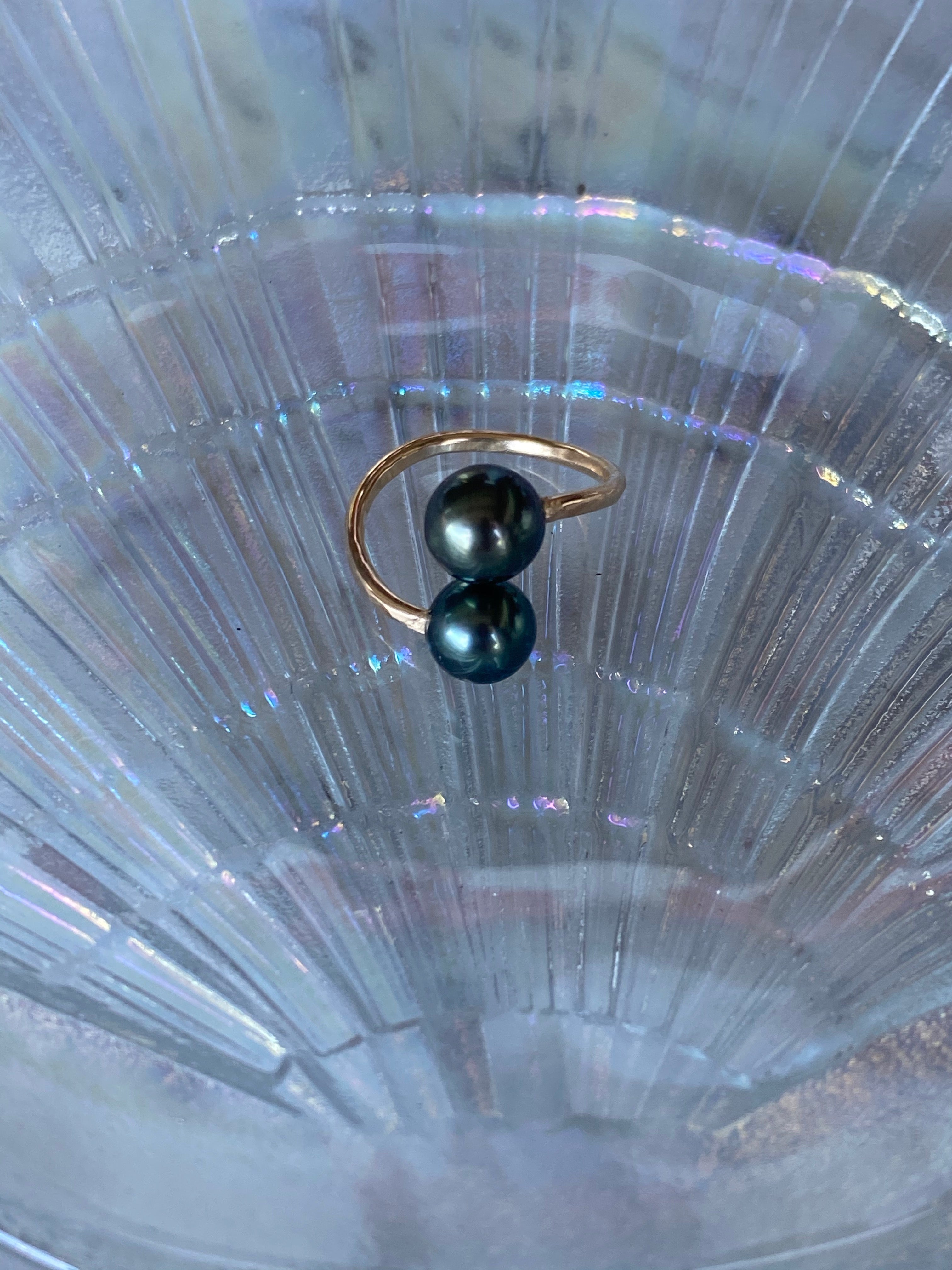 Double Tahitian Pearl Ring