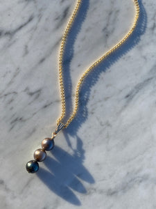 Triple Pearl Necklace x Rope chain